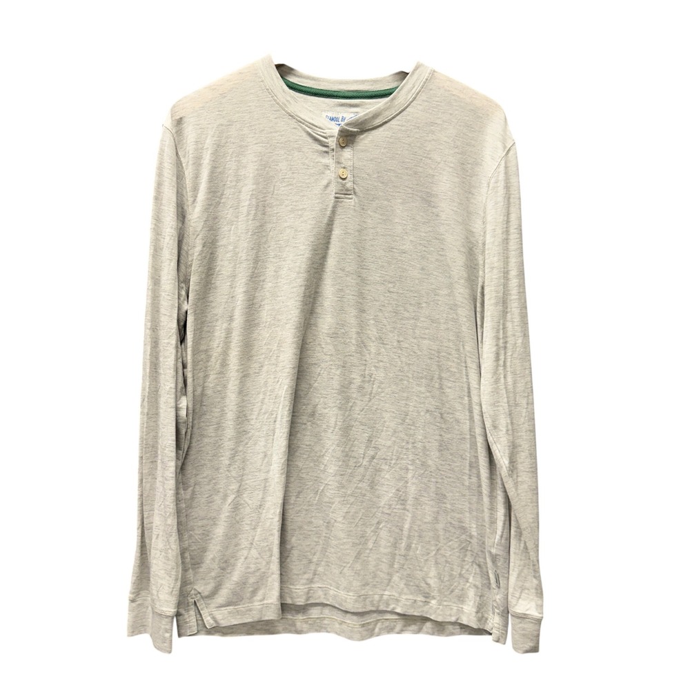 Wellen Henley Mens Large Seawool Long Sleeve Gray Casual Coastal Athleisure